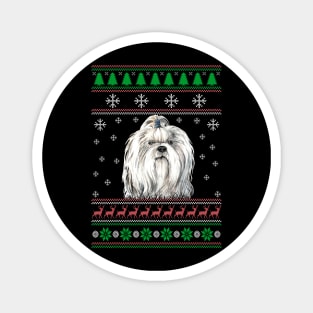 Shih Tzu Ugly Christmas Sweater Funny Dog Lover Owner Gifts Magnet